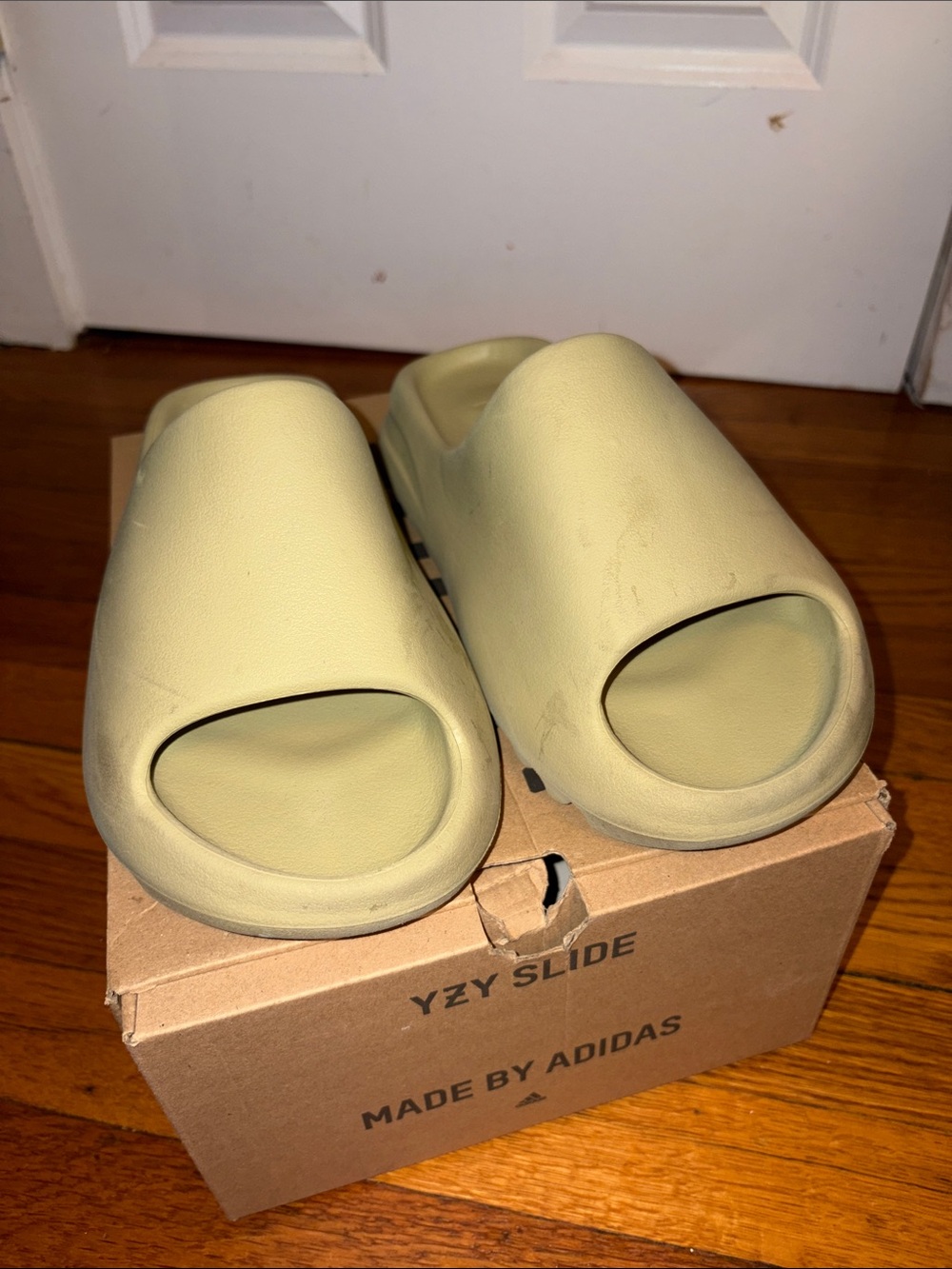 adidas YZY Slide Kids' Slides in Light Olive Green